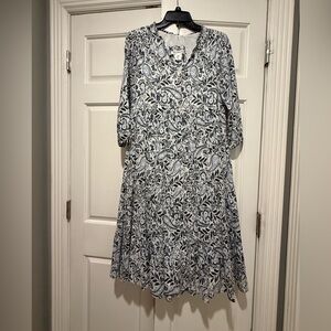 Lucky Brand Black and White V-Neck Sundress